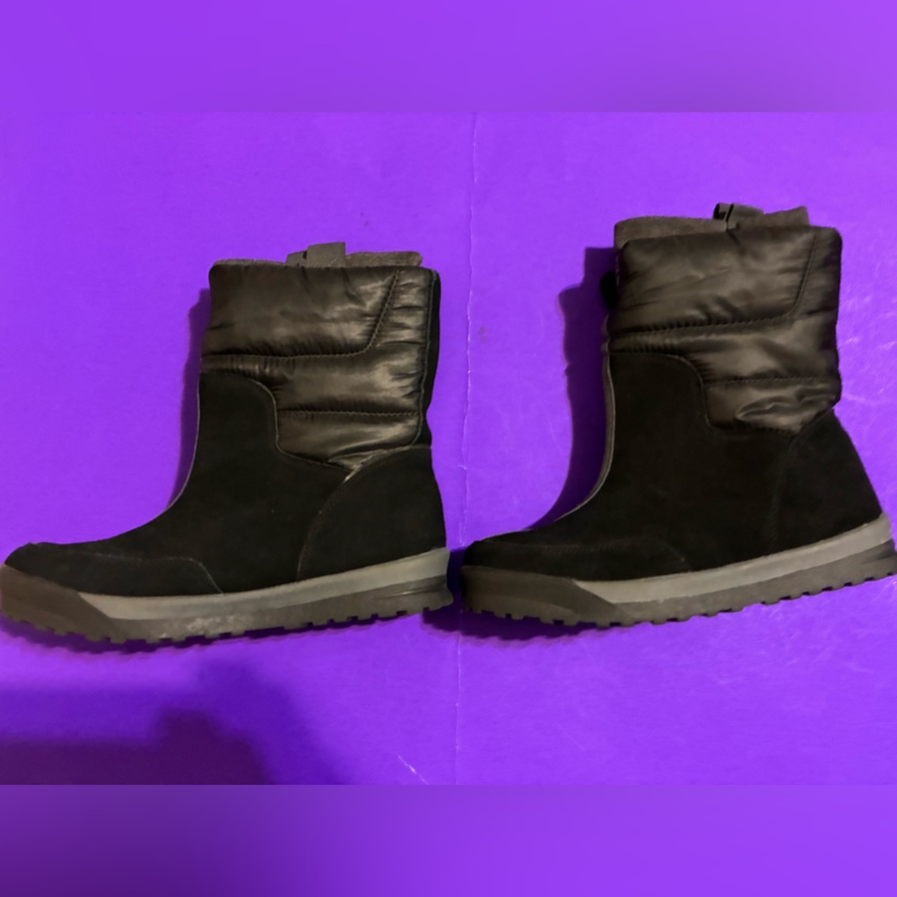 Women Lands end Black Winter Boots US 7.5